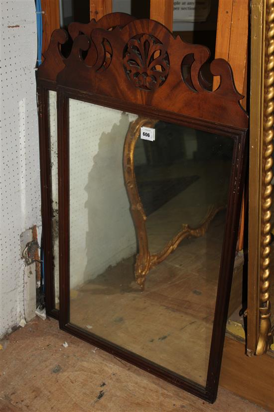 Pair of mirrors with carved tops